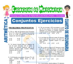 Conjuntos Ejercicios para Cuarto de Secundaria - Matemática