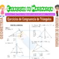 Ejercicios de Congruencia de Triángulos para Segundo de Secundaria
