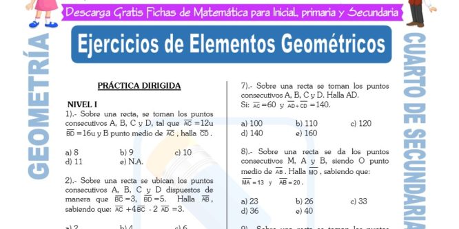 Ejercicios de Geometría para Cuarto de Secundaria | FICHAS GRATIS