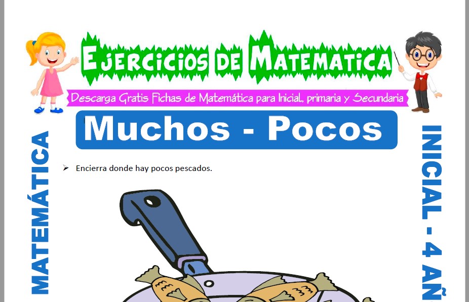 Modelo de la ficha de Actividades de Muchos y Pocos para Estudiantes de Inicial de 4 Años.
