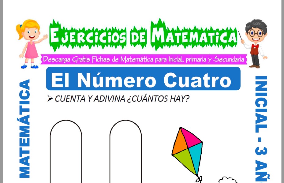 Ficha de Ejercicios de El Número Cuatro para Inicial