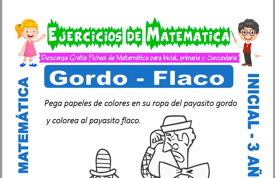 Ficha de Ejercicios de Gordo y Flaco para Inicial de 3 Años