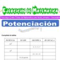 Ejercicios de Potenciación para Quinto de Primaria