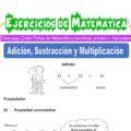 Ejercicios de Adición, Sustracción y Multiplicación para Tercero de Primaria