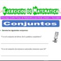 Ejercicios de Conjuntos para Cuarto de Primaria