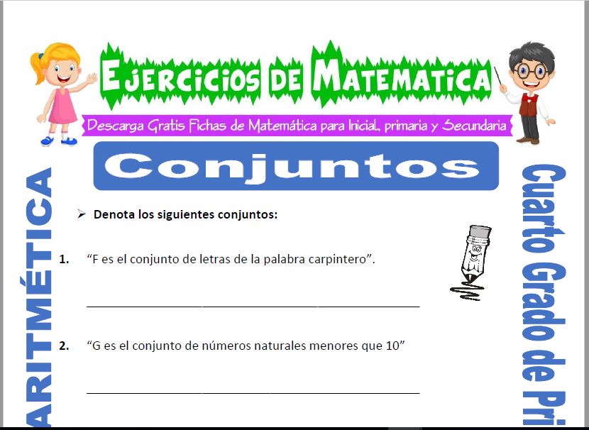 Ejercicios de Conjuntos para Cuarto de Primaria