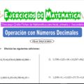 Ejercicios de Operación con Números Decimales para Cuarto de Primaria