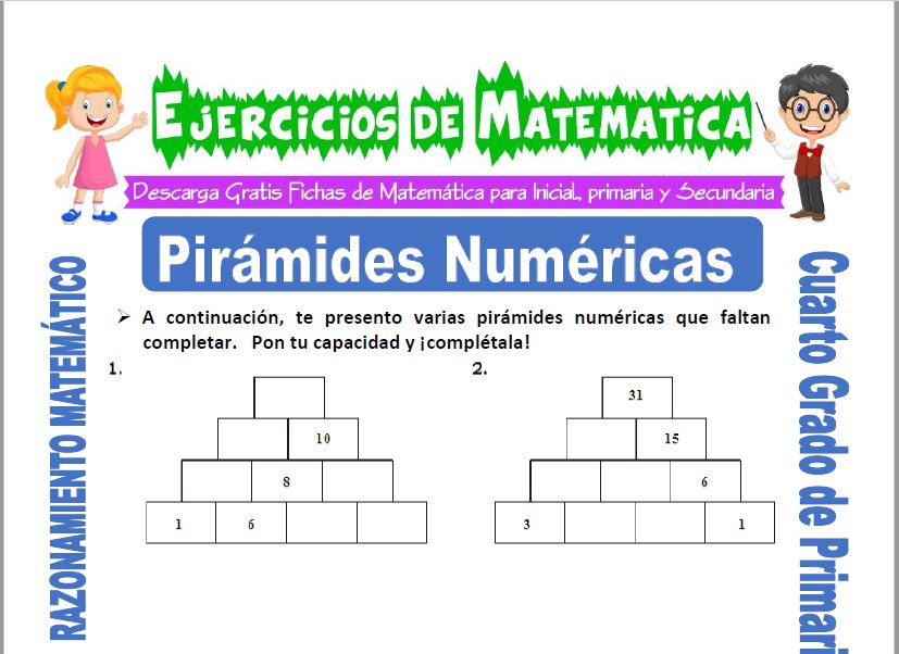 Ejercicios de Pirámides Numéricas para Cuarto de Primaria