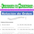 Ejercicios de Relación de Orden para Cuarto de Primaria