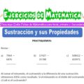 Ejercicios de Sustracción y sus Propiedades para Sexto grado de Primaria