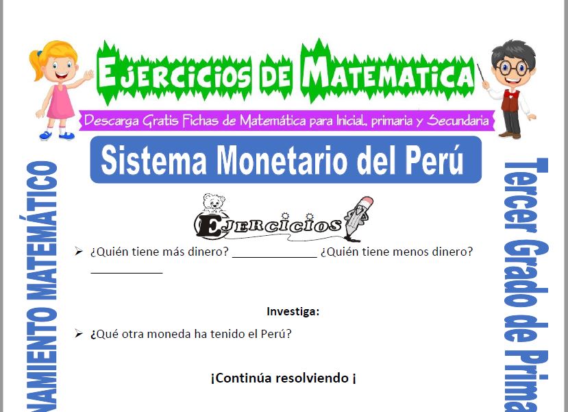 Sistema Monetario del Perú para Tercero de Primaria